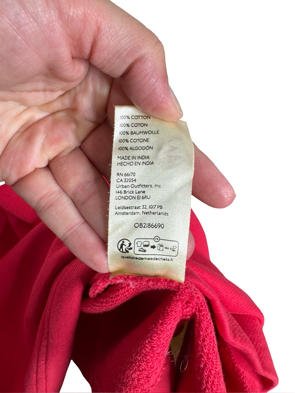 Free People | NWOT Strawberry Crewneck Henley Sweatshirt in Red/White Large - Picture 5 of 6